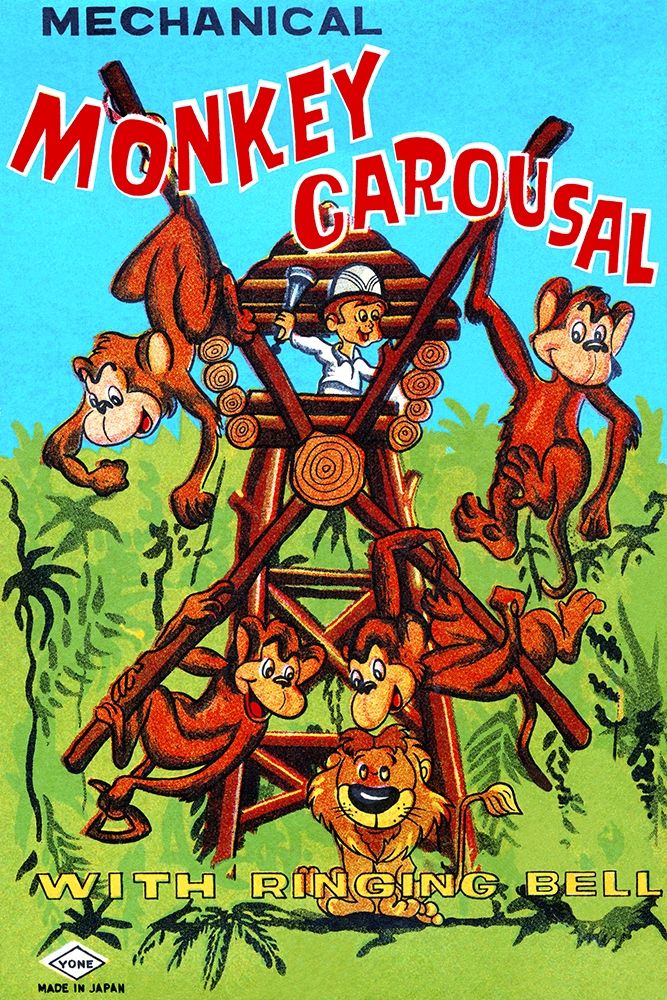 Mechanical Monkey Carousal art print by Retrobot for $57.95 CAD