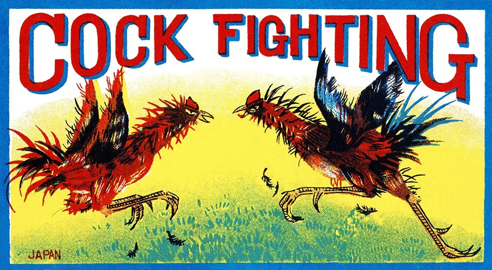 Cock Fighting art print by Retrobot for $57.95 CAD