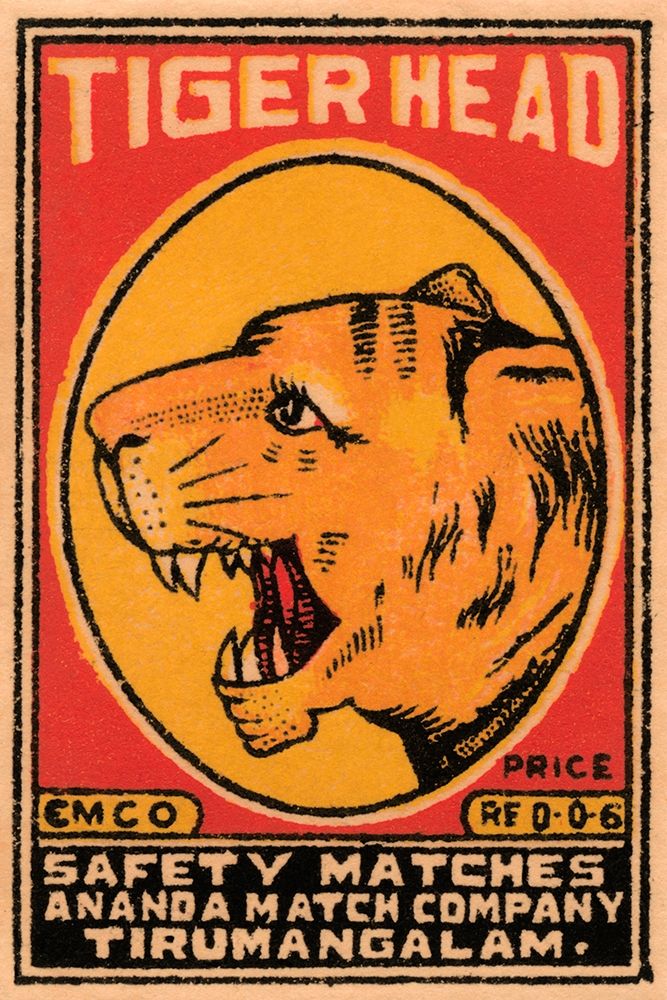 Tiger Head Safety Matches art print by Phillumenart for $57.95 CAD