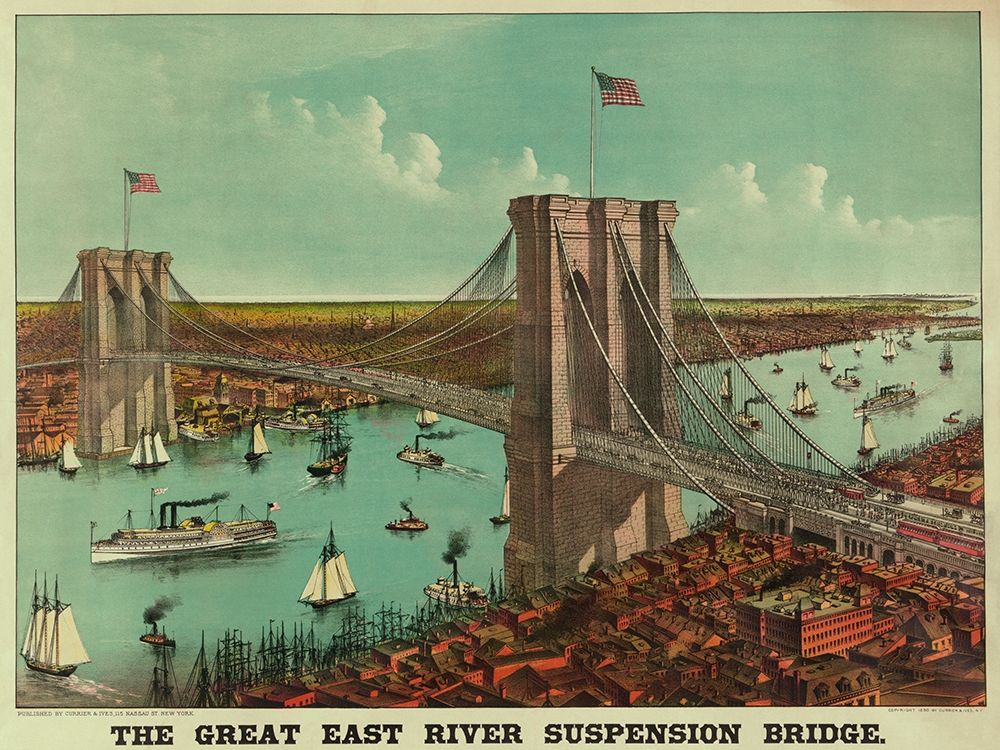 Brooklyn Bridge art print by Unknown for $57.95 CAD
