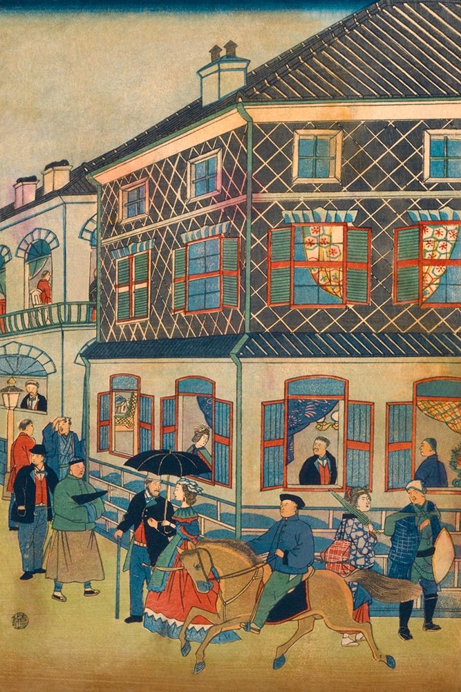Foreign business district in Yokohama #1 art print by Utagawa Hiroshige for $57.95 CAD