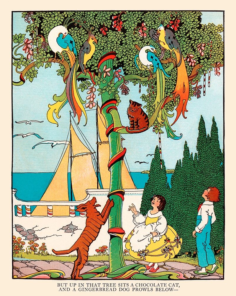 Gingerbread dog chases the Cat and Birds art print by Eugene Field for $57.95 CAD