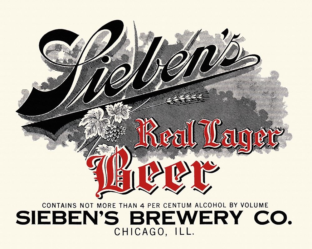 Siebens Real Lager Beer art print by Vintage Booze Labels for $57.95 CAD