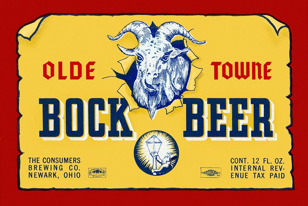 Olde Towne Bock Beer art print by Vintage Booze Labels for $57.95 CAD