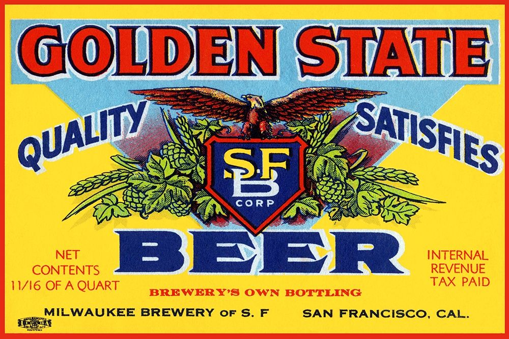 Golden State Beer art print by Vintage Booze Labels for $57.95 CAD