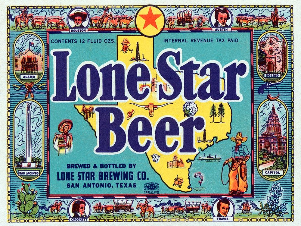 Lone Star Beer art print by Vintage Booze Labels for $57.95 CAD