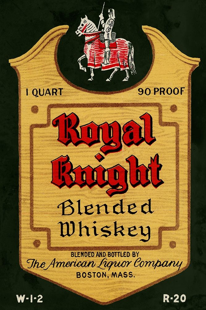 Royal Knight Blended Whiskey art print by Vintage Booze Labels for $57.95 CAD