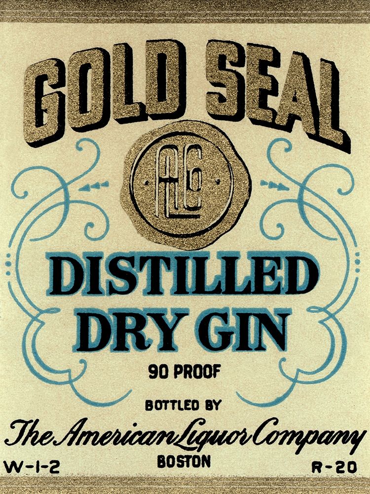 Gold Seal Distiller Dry Gin art print by Vintage Booze Labels for $57.95 CAD