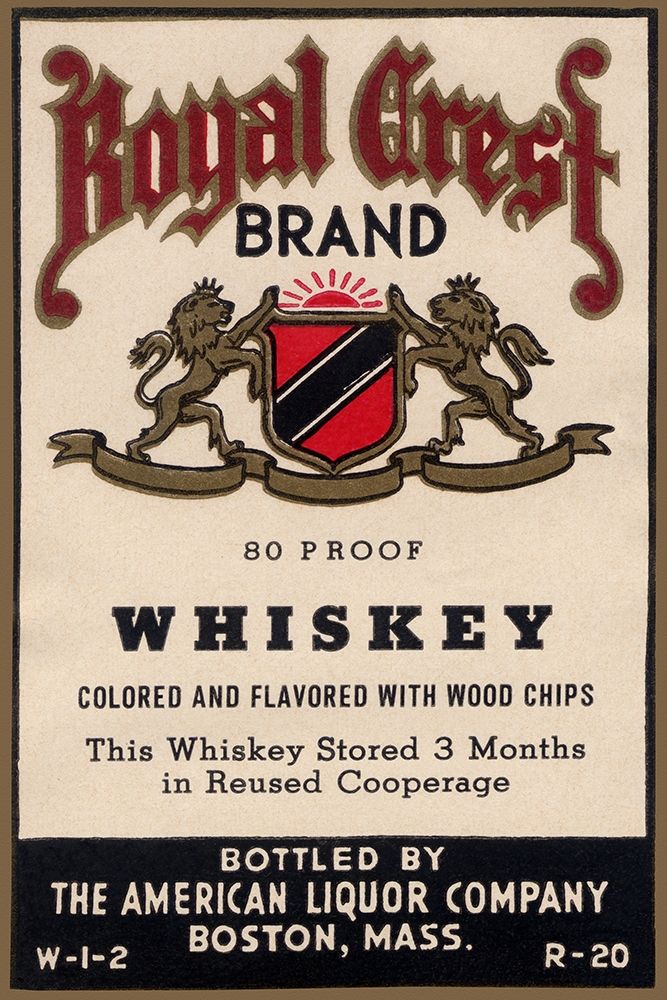 Royal Crest Brand Whiskey art print by Vintage Booze Labels for $57.95 CAD
