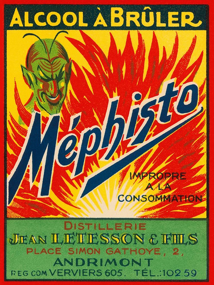 Mephisto - Alcool A Bruler art print by Vintage Booze Labels for $57.95 CAD