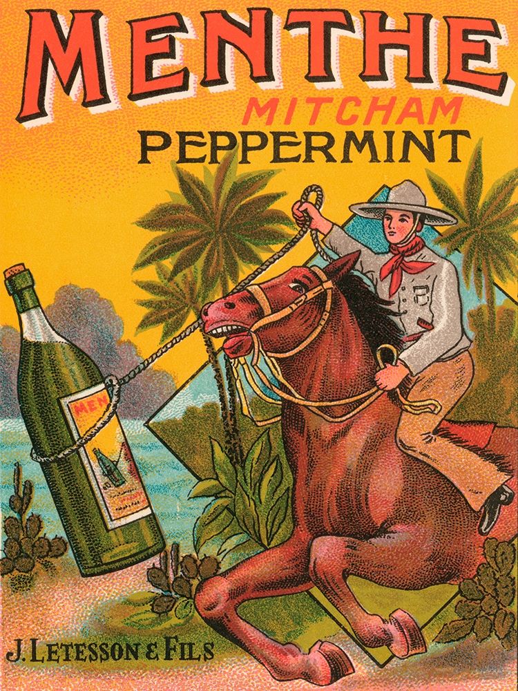 Menthe Peppermint art print by Vintage Booze Labels for $57.95 CAD