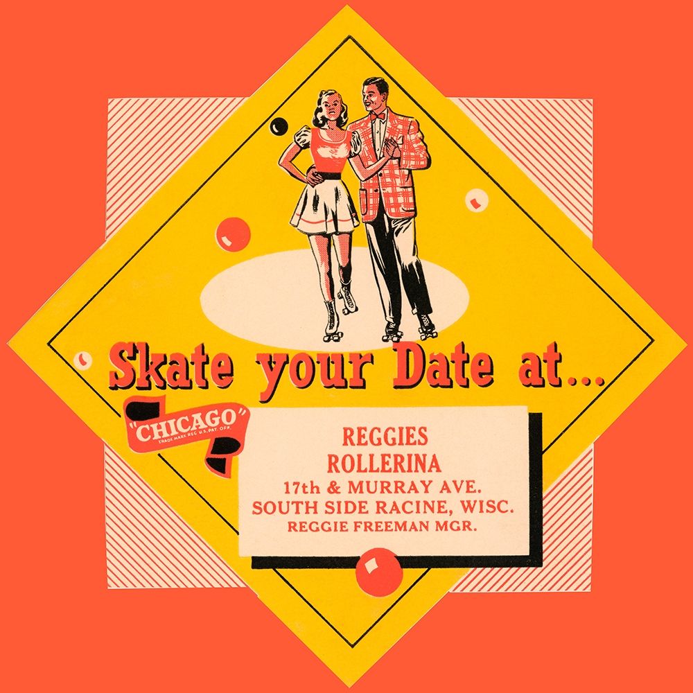 Skate Your Date art print by Retrorollers for $57.95 CAD