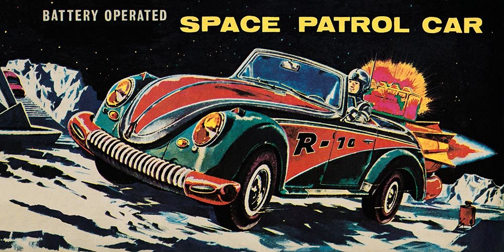 Battery Operated Space Patrol Car art print by Retrotrans for $57.95 CAD