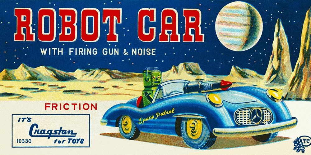 Robot Car with Firing Gun and Noise art print by Retrotrans for $57.95 CAD