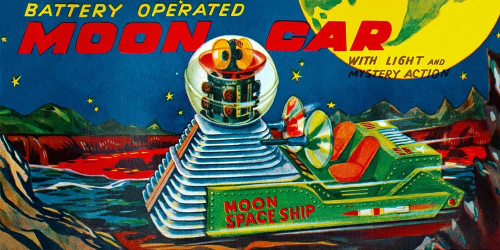 Moon Car art print by Retrotrans for $57.95 CAD