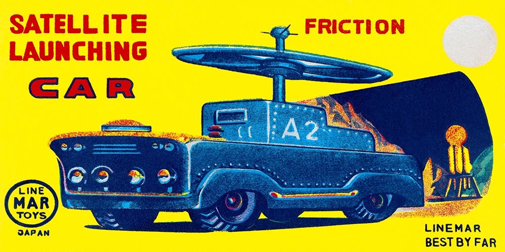 Satellite Launching Car A2 art print by Retrotrans for $57.95 CAD