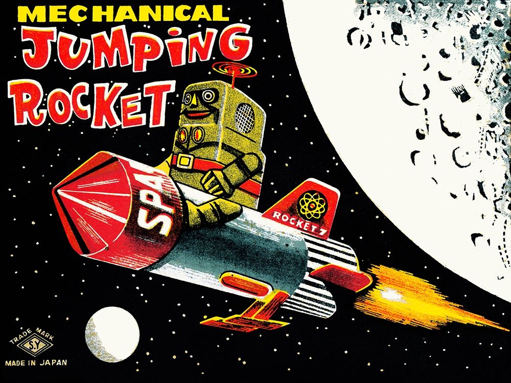 Mechanical Jumping Rocket art print by Retrobot for $57.95 CAD