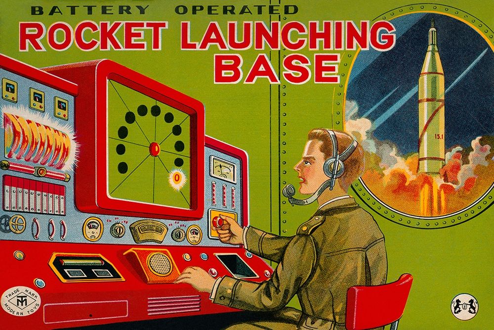 Rocket Launching Base art print by Retrobot for $57.95 CAD