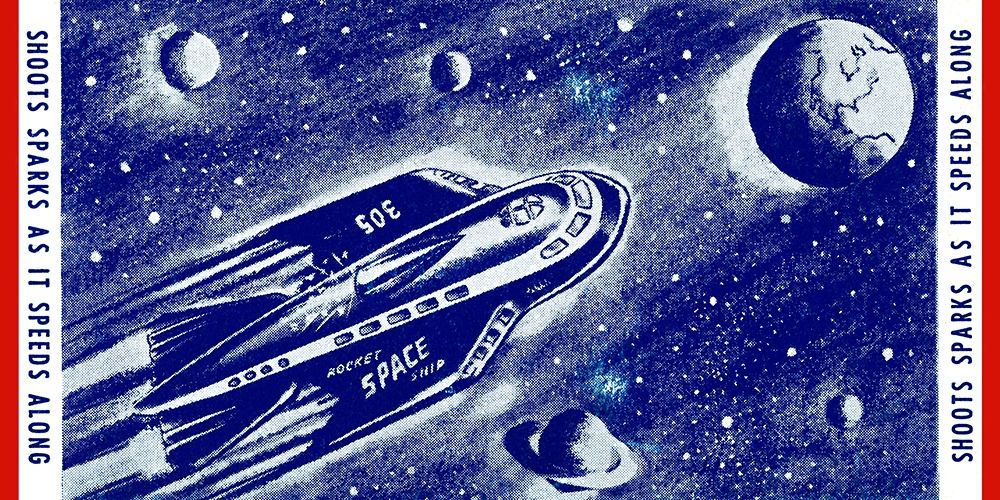 Rocket Space Ship 305 art print by Retrorocket for $57.95 CAD