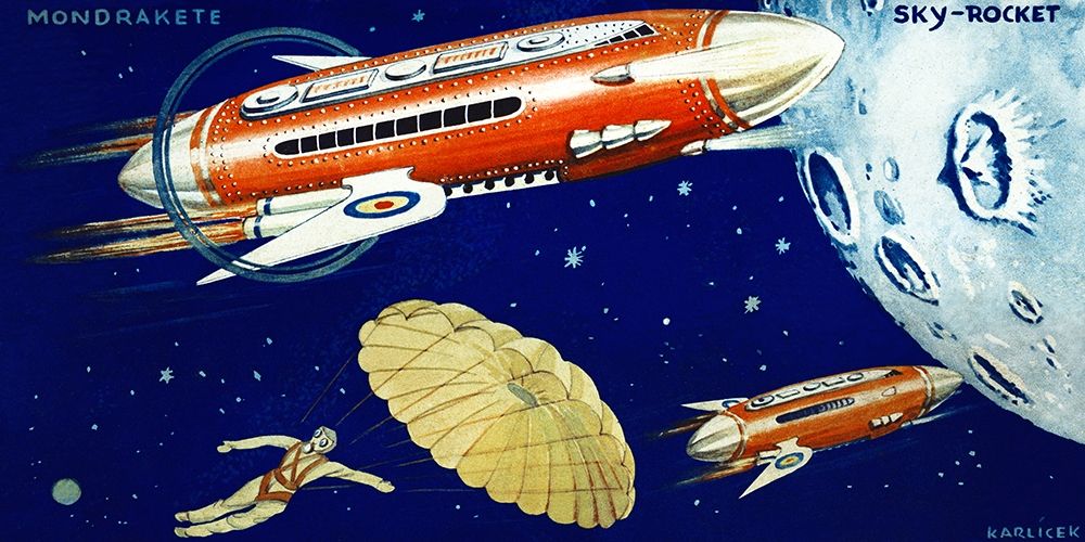 Mondrakete  Sky-Rocket art print by Retrorocket for $57.95 CAD