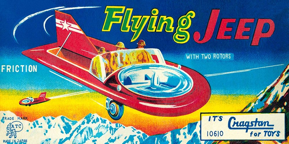Flying Jeep art print by Retrorocket for $57.95 CAD