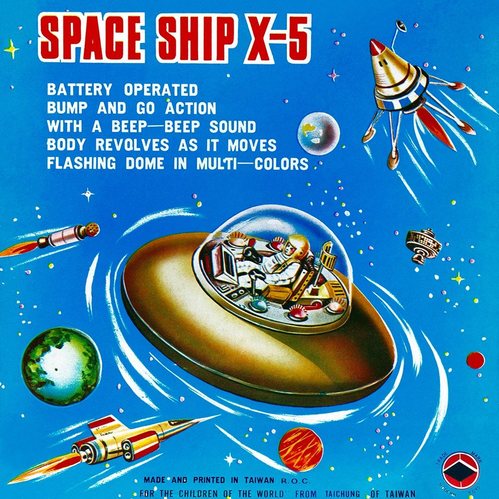 Space Ship X-5 art print by Retrorocket for $57.95 CAD