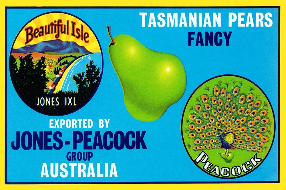 Jones-Peacock Tasmanian Pears art print by Retrolabel for $57.95 CAD