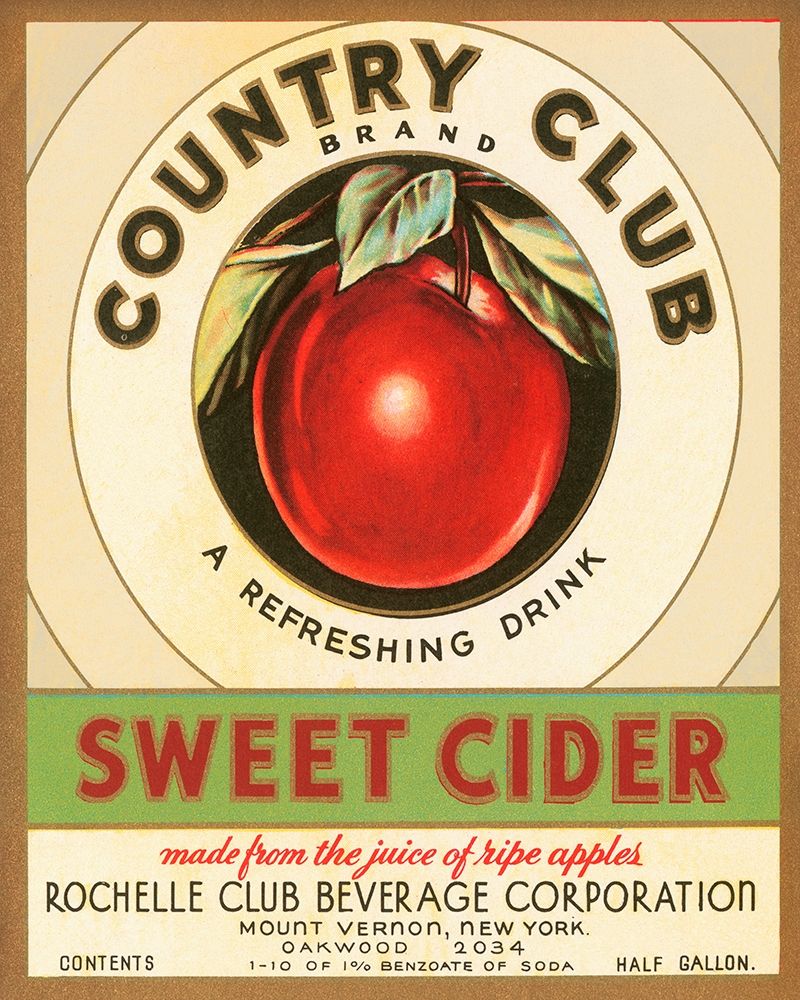 Country Club Sweet Cider art print by Retrolabel for $57.95 CAD