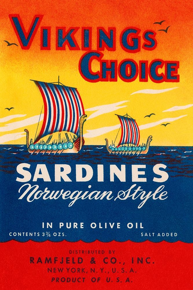 Vikings Choise Sardines art print by Retrolabel for $57.95 CAD