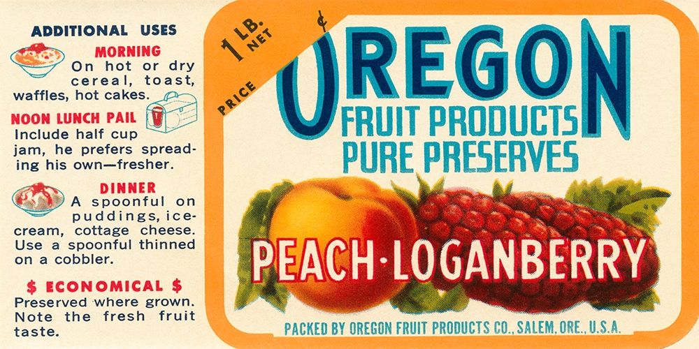 Peach - Loganberry Preserves art print by Retrolabel for $57.95 CAD