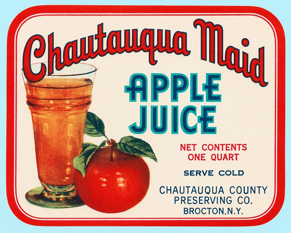 Chautauqua Maid Apple Juice art print by Retrolabel for $57.95 CAD