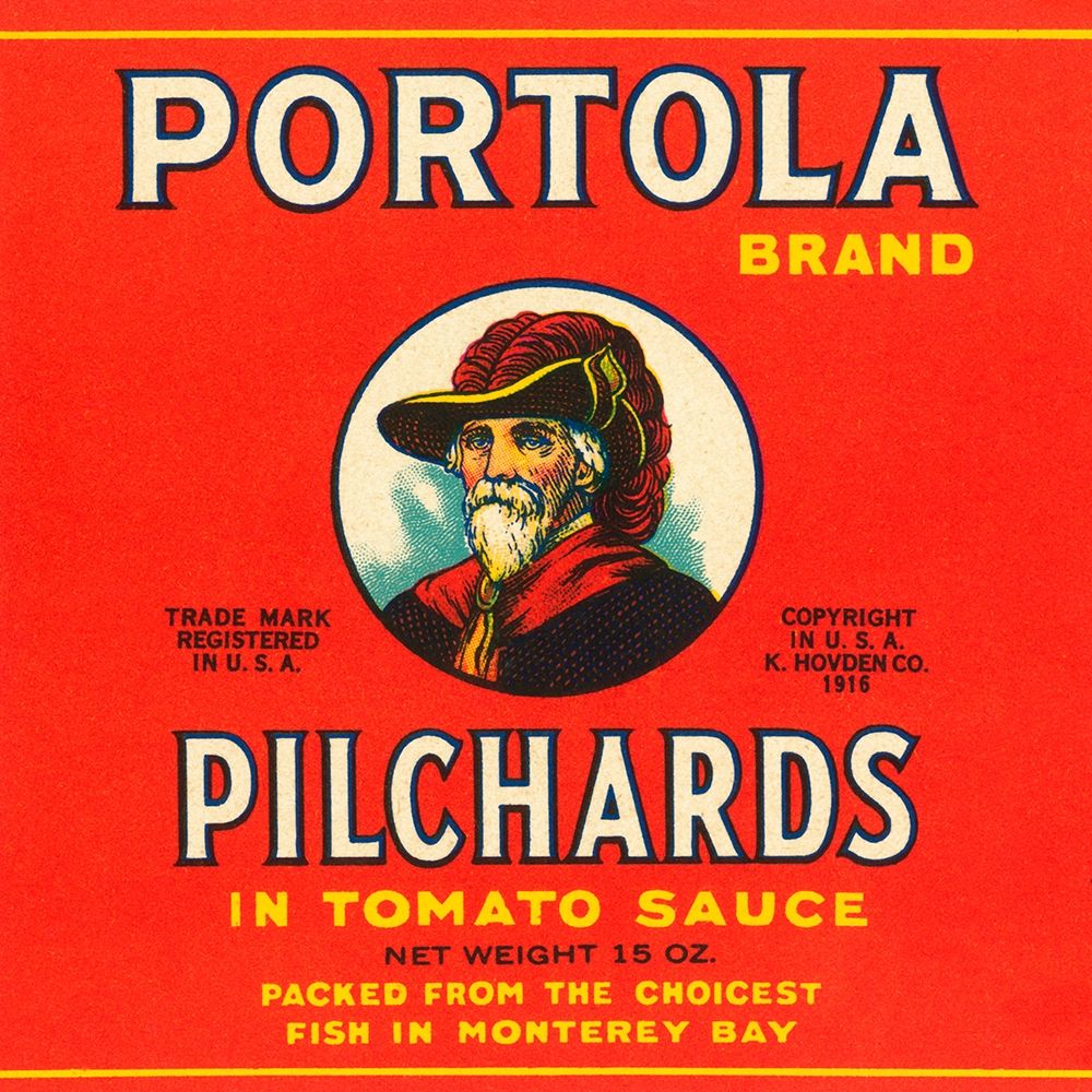 Portola Brand Pilchards art print by Retrolabel for $57.95 CAD