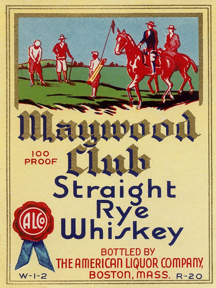 Maywood Club Straight Rye Whiskey art print by Vintage Booze Labels for $57.95 CAD