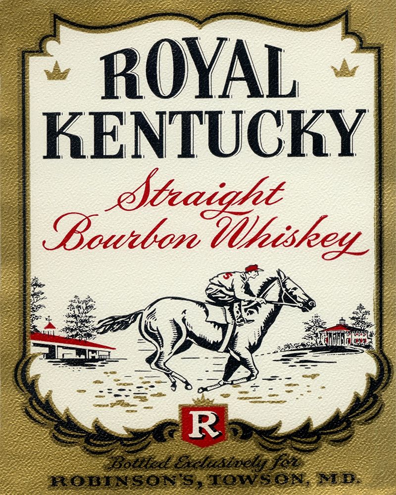 Royal Kentucky Straight Bourbon Whiskey art print by Vintage Booze Labels for $57.95 CAD