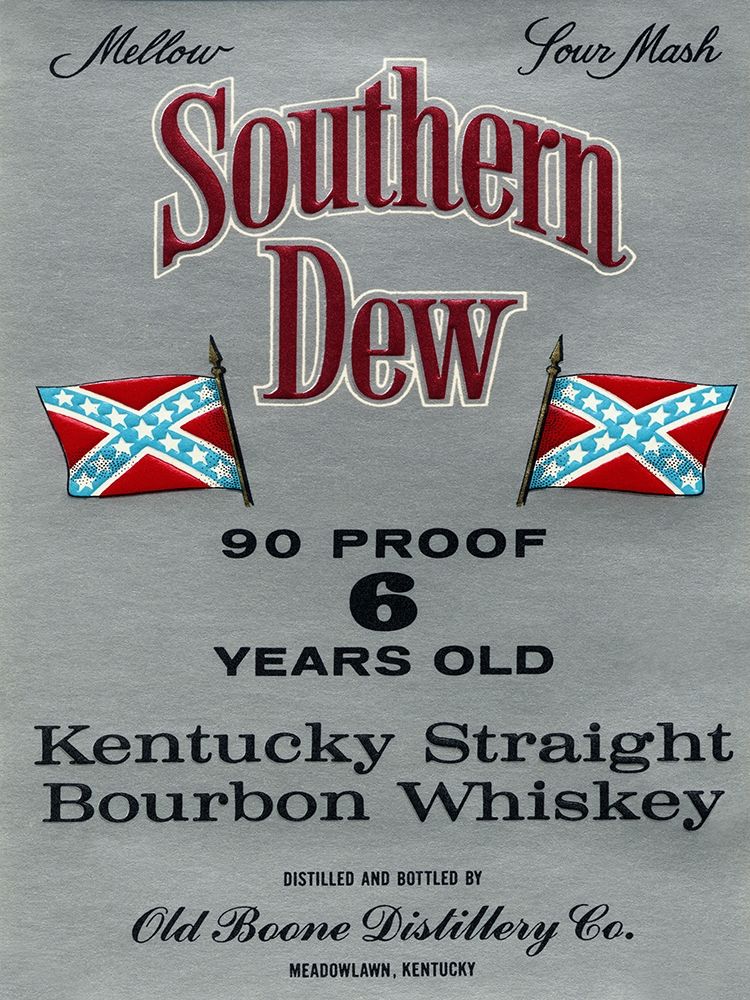 Southern Dew Kentucky Straight Bourbon Whiskey art print by Vintage Booze Labels for $57.95 CAD