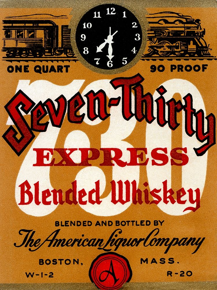 Seven-Thirty Express Blended Whiskey art print by Vintage Booze Labels for $57.95 CAD