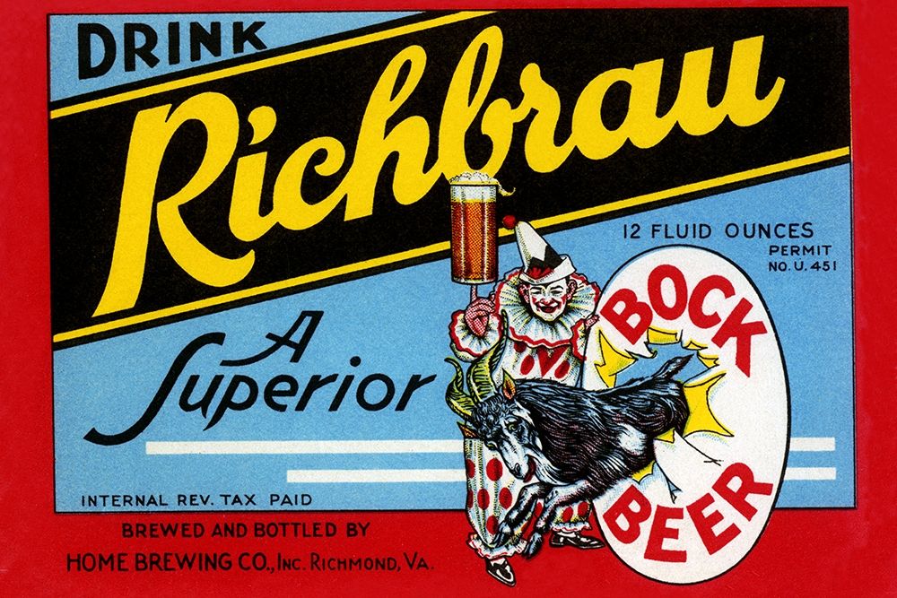 Drink Richbrau Bock Beer art print by Vintage Booze Labels for $57.95 CAD