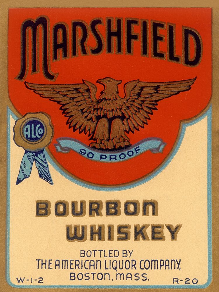 Marshfield Bourbon Whiskey art print by Vintage Booze Labels for $57.95 CAD