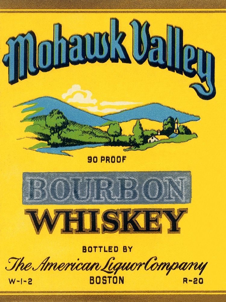 Mohawk Valley Bourbon Whiskey art print by Vintage Booze Labels for $57.95 CAD