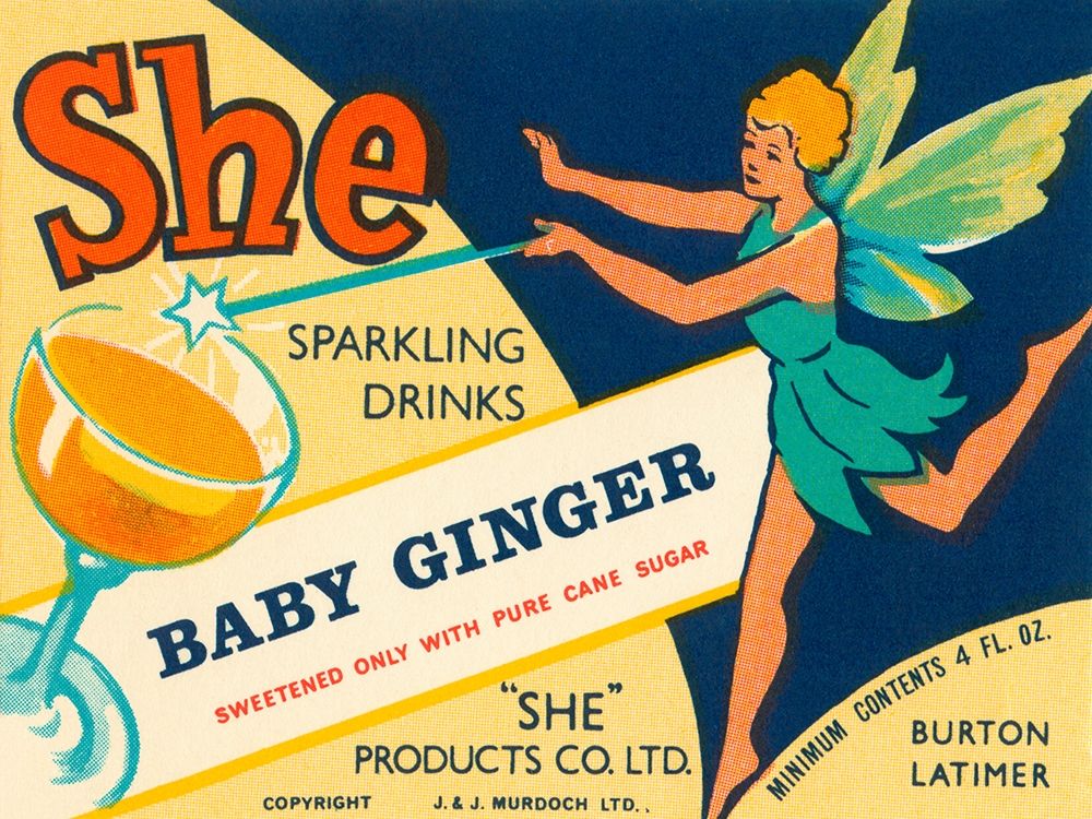 Baby Ginger art print by Vintage Booze Labels for $57.95 CAD