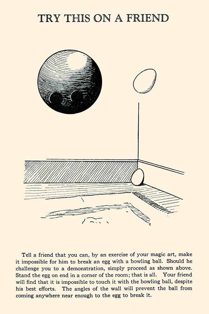 Try This on a Friend - Bowling Ball versus Egg art print by Retromagic for $57.95 CAD
