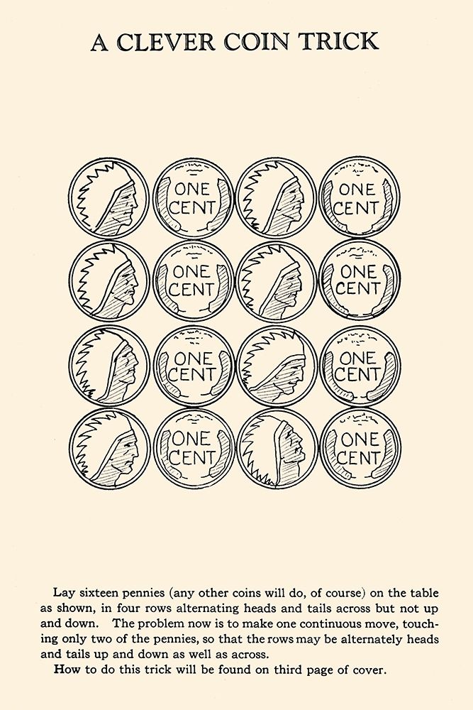 A Clever Coin Trick - 16 Pennies art print by Retromagic for $57.95 CAD