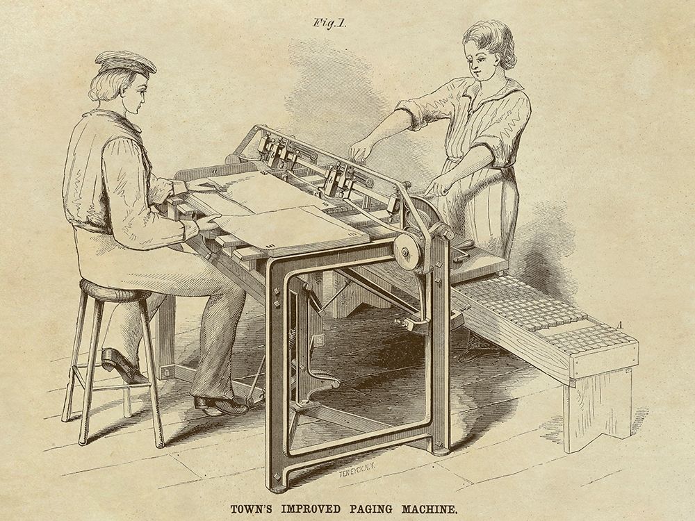 Towns Improved Paging Machine art print by Inventions for $57.95 CAD