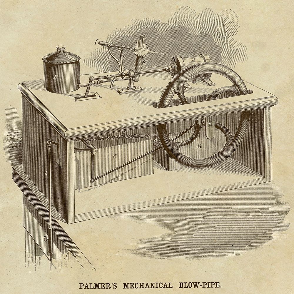 Palmers Mechanical Blow Pipe art print by Inventions for $57.95 CAD