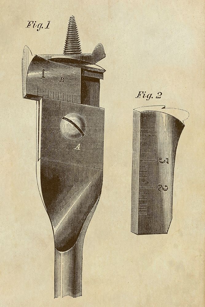 Adjustable Wood Drill Bit art print by Inventions for $57.95 CAD