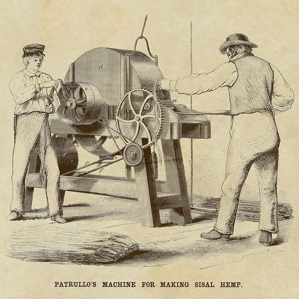Patrullos Machine for Making Sisal Hemp art print by Inventions for $57.95 CAD