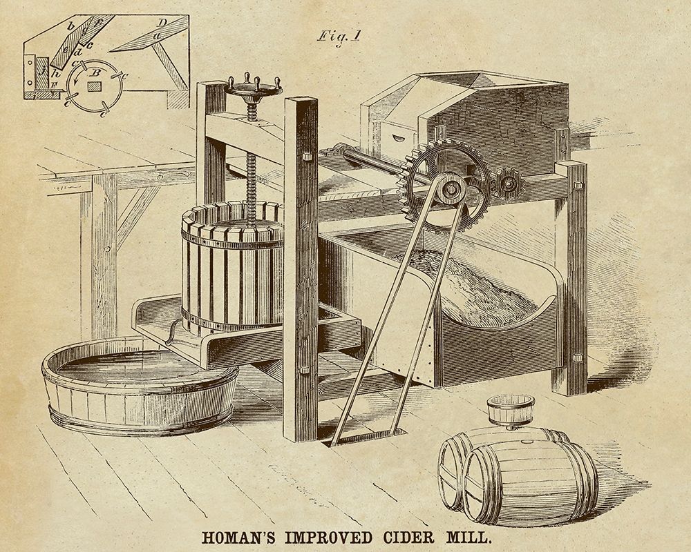 Homans Improved Cider Mill art print by Inventions for $57.95 CAD