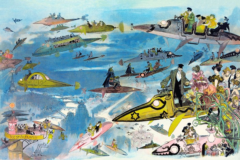Futuristic Look at Air Travel in the Year 2000 art print by Inventions for $57.95 CAD