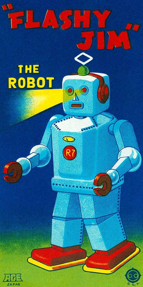 Flashy Jim - The Robot art print by Retrobot for $57.95 CAD