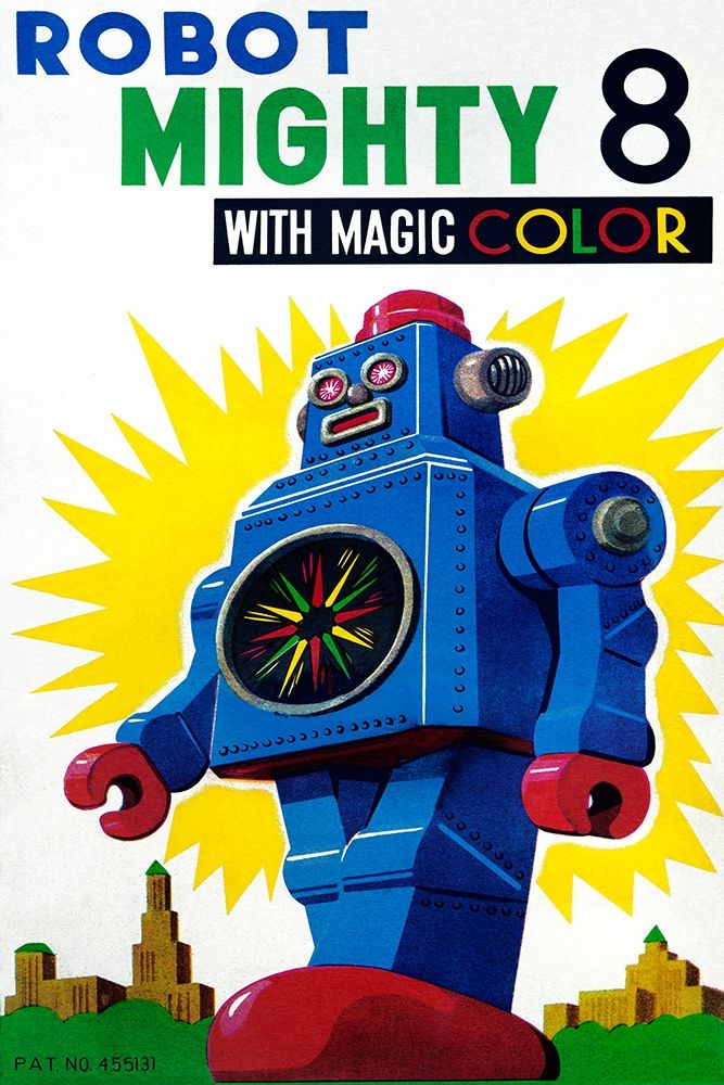 Robot Mighty 8 with Magic Color art print by Retrobot for $57.95 CAD